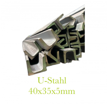 Preview: U-Stahl 40 (40x35x5mm) S235JR EN10279/EN10025