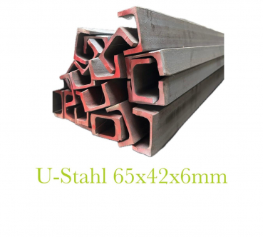 Preview: U-Stahl 65 (65x42x6mm) S235JR EN10279/EN10025
